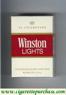 Winston Lights white and red cigarettes hard box